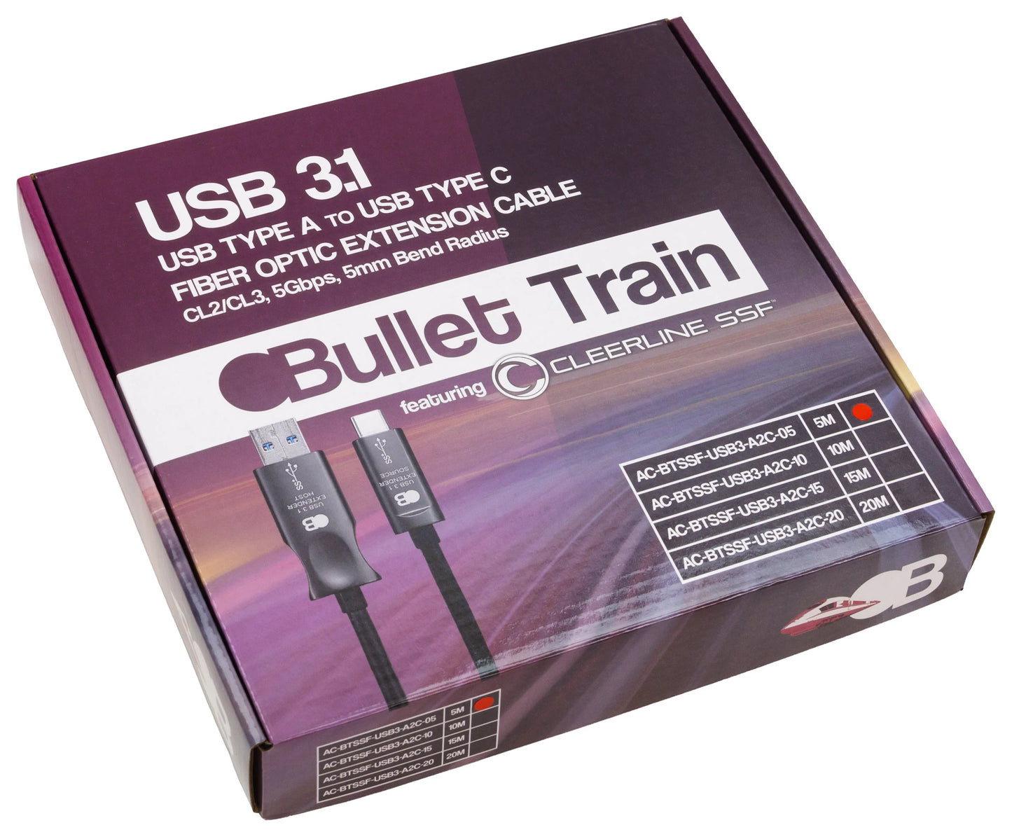 AVPro Edge AC-BTSSF-USB3-A2C - USB Type-A to C Fiber Optic Extension Cable